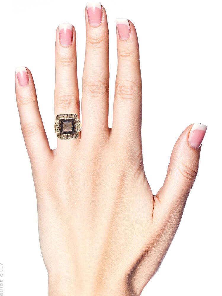 Theodor Farhner Silver Gilt ​& Smoky Quartz Ring