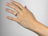 Victorian 18ct Gold Sapphire & Diamond Five Stone Ring