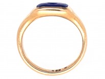 18ct Gold & Lapis Intaglio Signet Ring