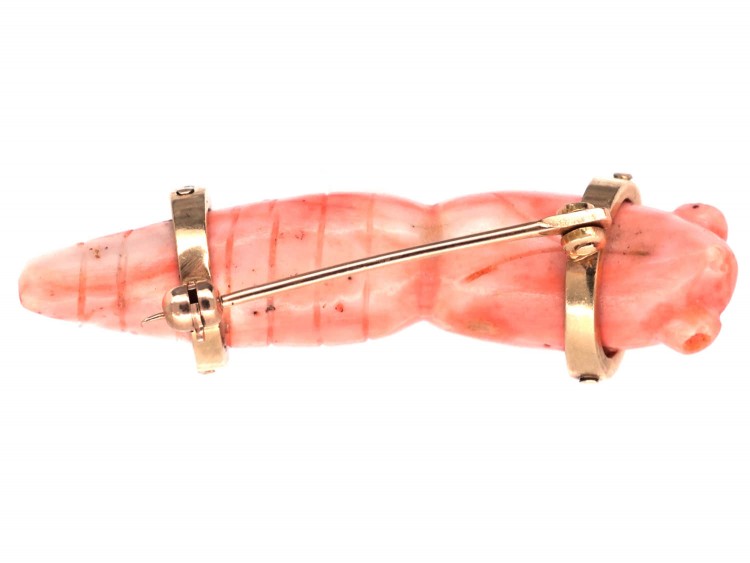 Australian Witchetee Coral & Diamond Bug Brooch