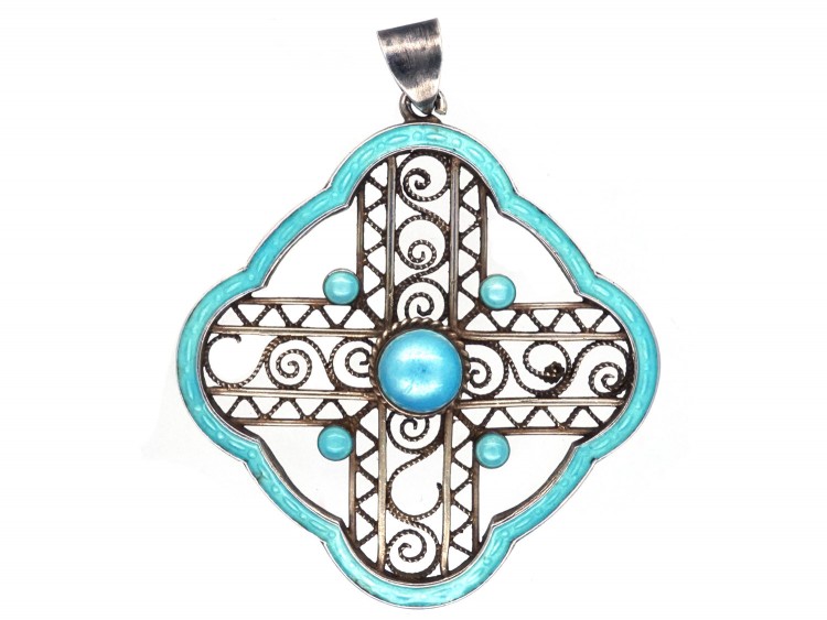 Silver & Enamel Pendant by Marius Hammer