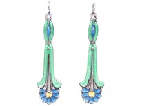 Silver & Enamel Drop Earrings