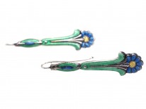 Silver & Enamel Drop Earrings