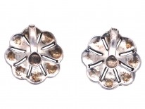Silver, Bouton Pearl & Marcasite Earrings