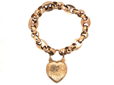 Victorian 15ct Gold Padlock Curb Bracelet