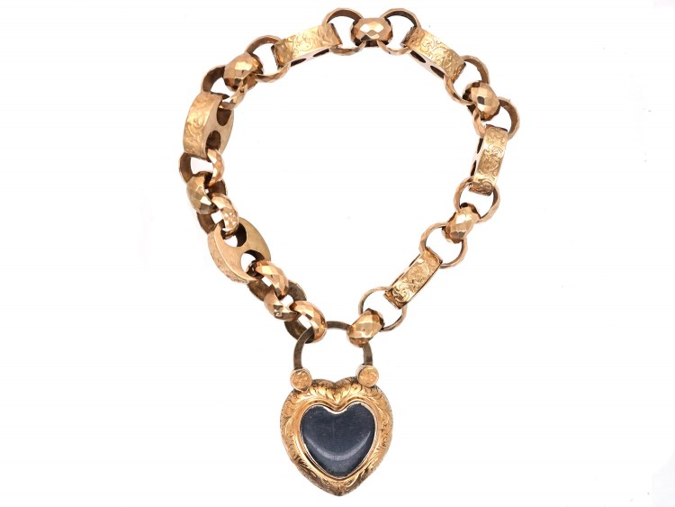 Victorian 15ct Gold Padlock Curb Bracelet