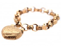 Victorian 15ct Gold Padlock Curb Bracelet