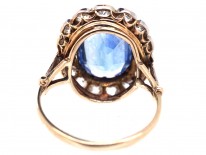 Large Ceylon Sapphire & Diamond Cluster Ring