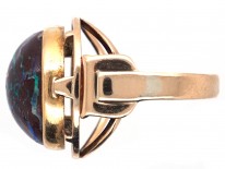 15ct Gold & Cabochon Wood Opal 1930s Ring