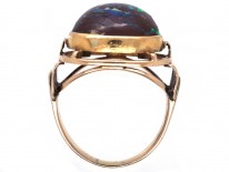 15ct Gold & Cabochon Wood Opal 1930s Ring