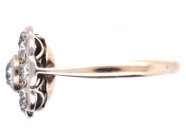 Large 18ct Gold & Platinum Diamond Daisy Cluster Ring