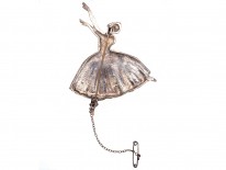Retro Silver Ballerina Brooch