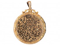 9ct Gold Large Round Locket Pendant