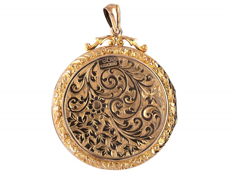 9ct Gold Large Round Locket Pendant