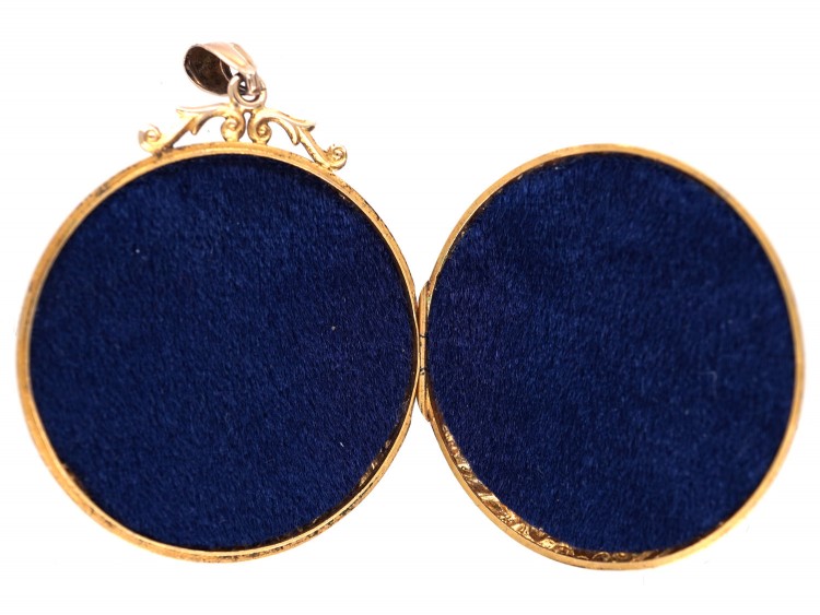 9ct Gold Large Round Locket Pendant
