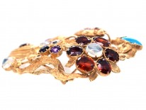 18ct Gold Large Georgian Cornucopia Brooch set with Precious Gemstones