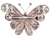 Silver Filigree Work Butterfly Brooch