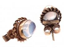 9ct Gold & Moonstone Oval Earrings