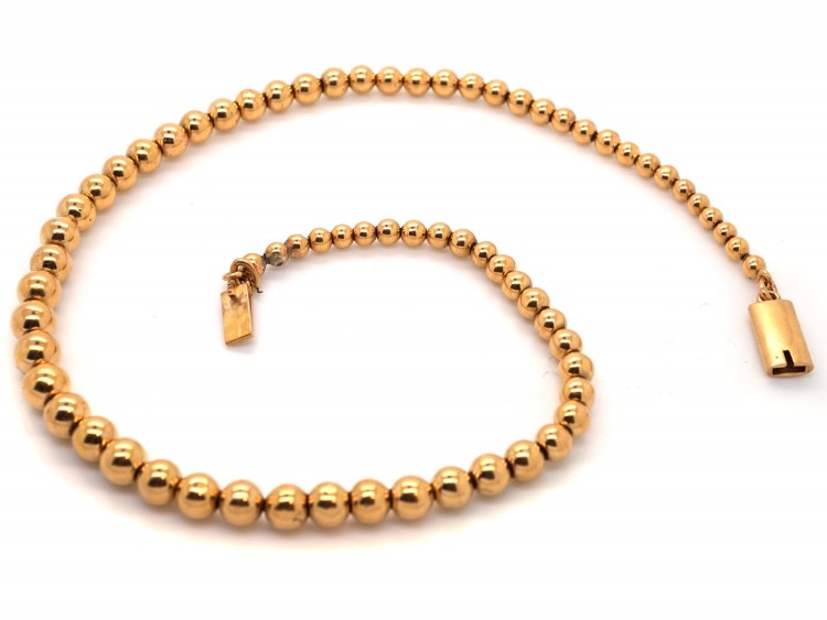 Edwardian 18ct Gold Balls Necklace