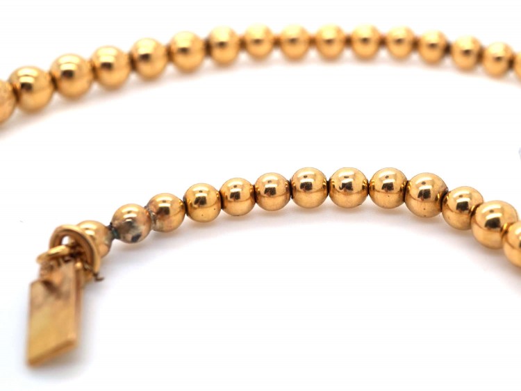 Edwardian 18ct Gold Balls Necklace