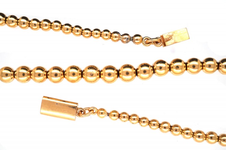 Edwardian 18ct Gold Balls Necklace