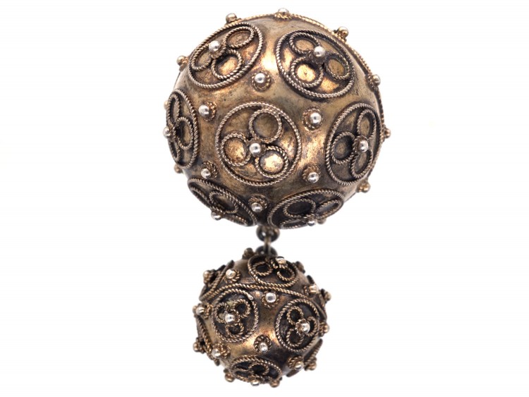 Swedish Silver Ball Brooch