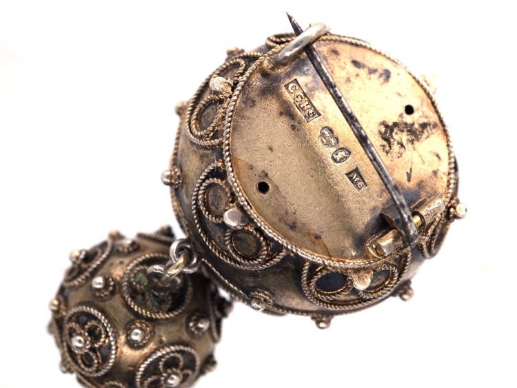 Swedish Silver Ball Brooch