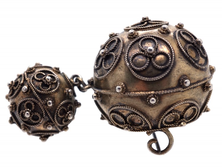 Swedish Silver Ball Brooch