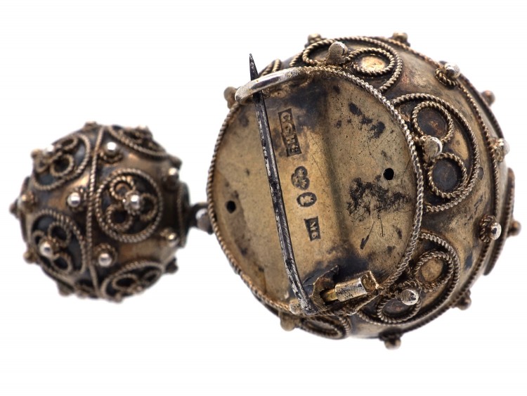 Swedish Silver Ball Brooch
