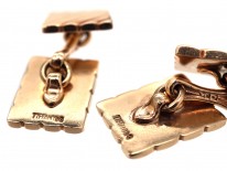 14ct Gold Stripey Cufflinks by Tiffany, New York