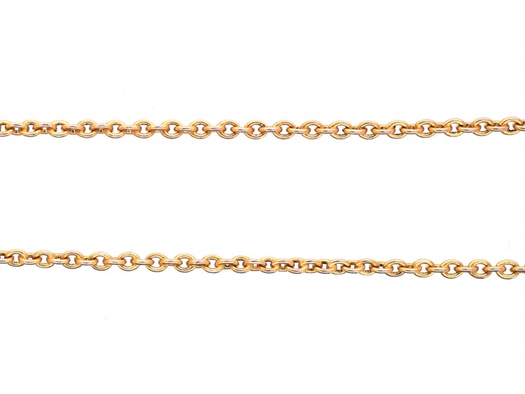 Edwardian 9ct Gold Fine Chain (39.5 cm)