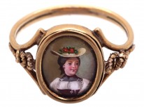 15ct Gold Regency Swiss Enamel Miniature Ring