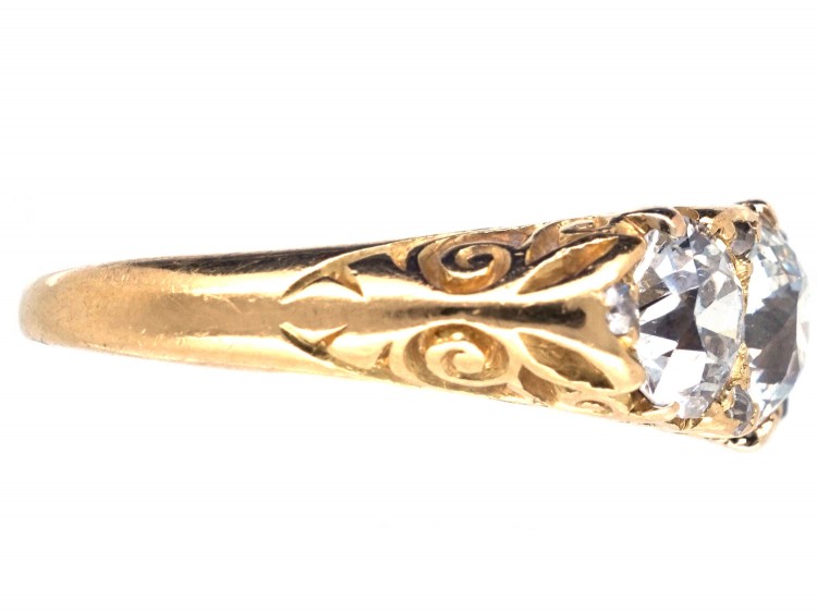 Victorian 18ct Gold Three Stone Diamond Ring