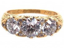 Victorian 18ct Gold Three Stone Diamond Ring