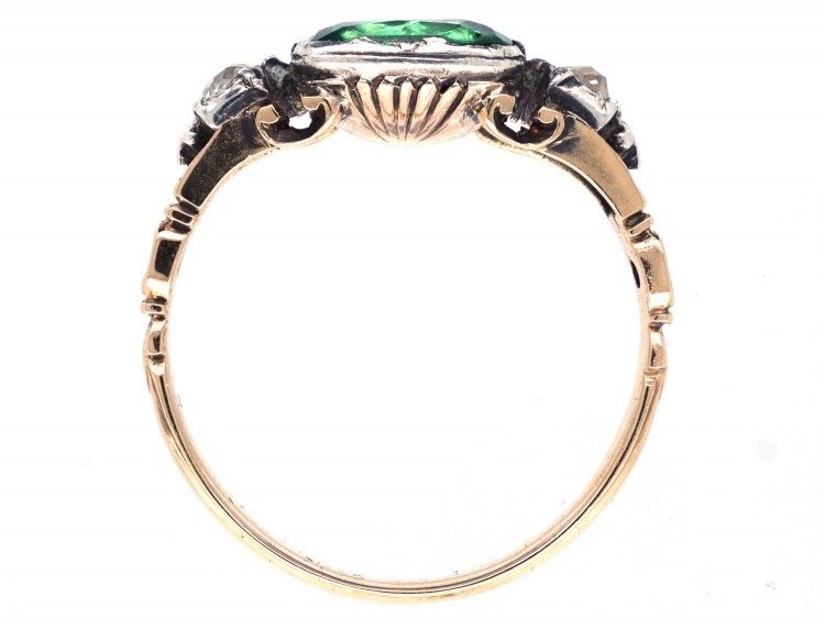 Georgian Emerald Paste & Diamond Ring