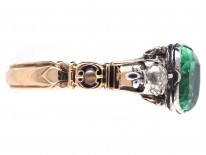 Georgian Emerald Paste & Diamond Ring