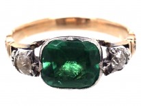 Georgian Emerald Paste & Diamond Ring