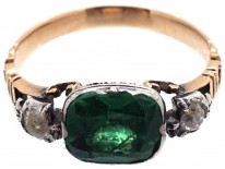 Georgian Emerald Paste & Diamond Ring