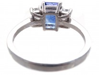 Platinum, Sapphire & Diamond Baguette Ring