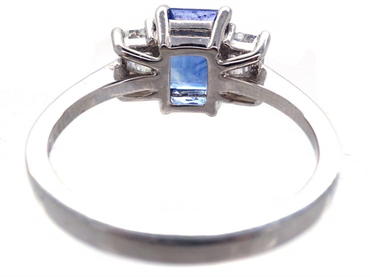 Platinum, Sapphire & Diamond Baguette Ring