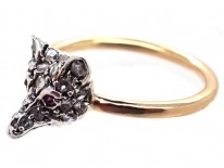Diamond Fox Head Ring