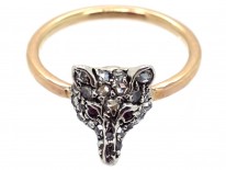 Diamond Fox Head Ring