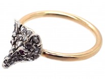 Diamond Fox Head Ring