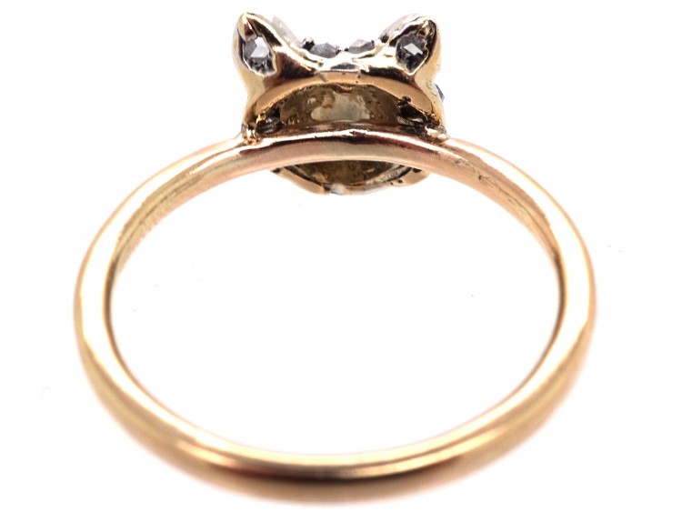 Diamond Fox Head Ring
