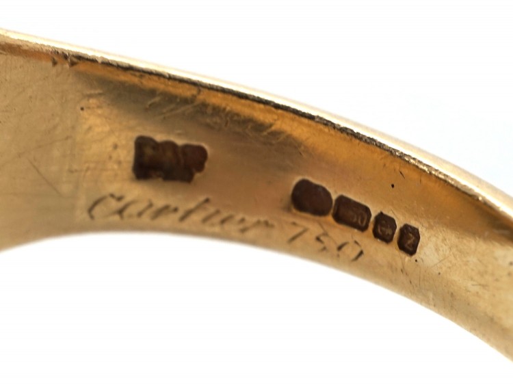 18ct Gold Signet Ring Retailed by Cartier with Unicorn Intaglio