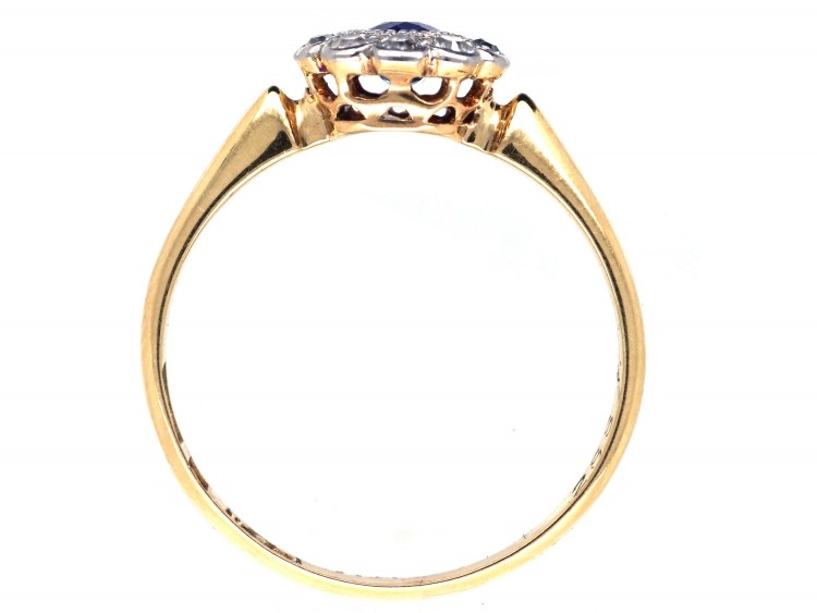 Edwardian Sapphire & Diamond Daisy Cluster Ring