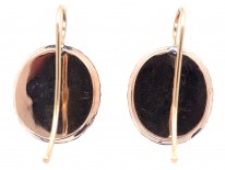 Georgian Precious Topaz & Natural Split Pearl Oval Earrings