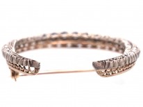 Large Victorian Diamond Double Crescent Brooch