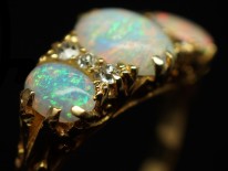 Victorian 18ct Gold, Opal & Diamond Ring