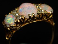 Victorian 18ct Gold, Opal & Diamond Ring